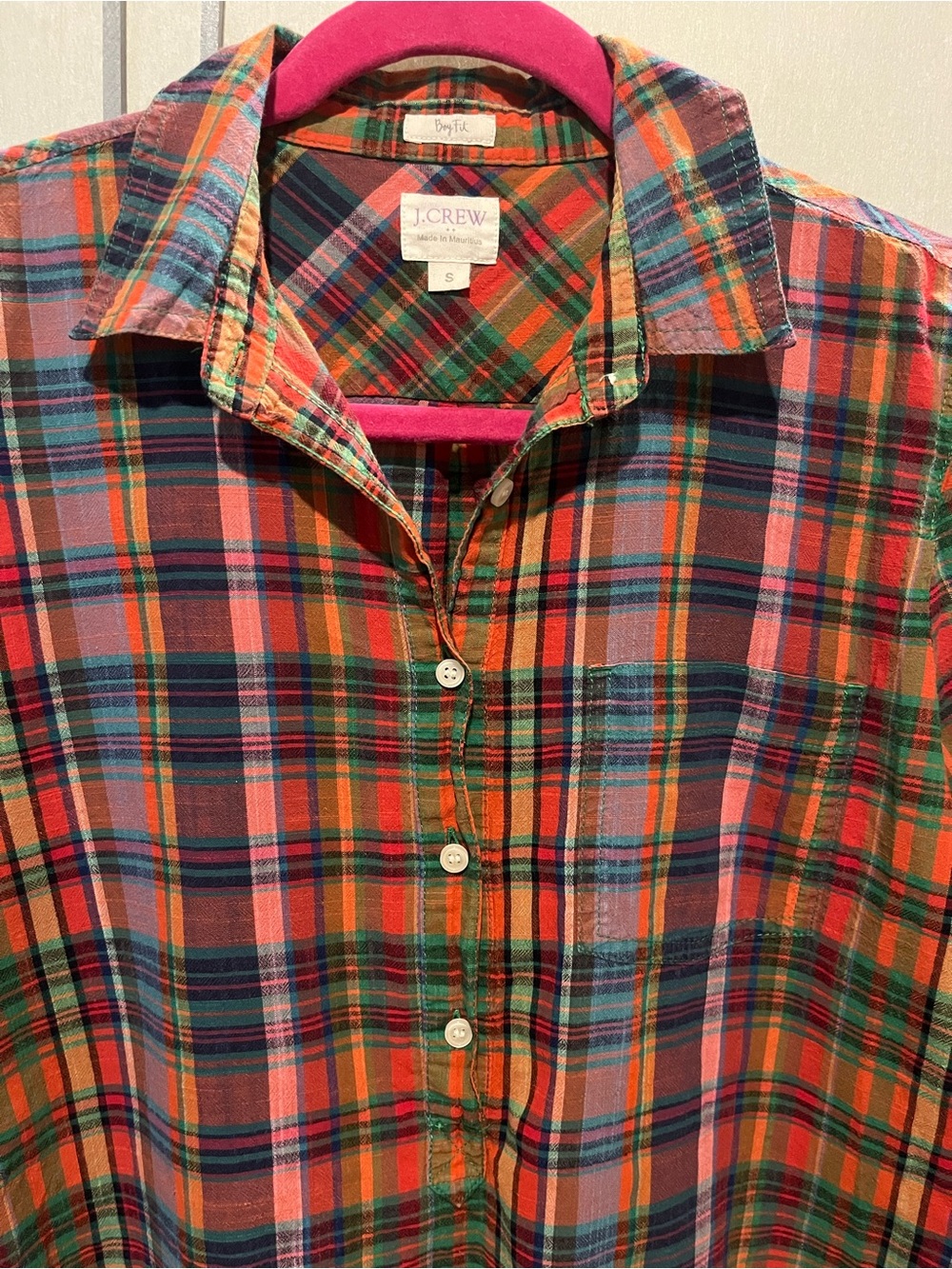 J. Crew Plaid Button-Down Shirt Fall Plaid Small - Picture 2 of 5
